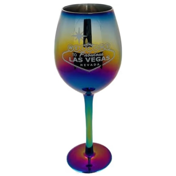 Welcome to Fabulous Las Vegas Nevada Colored Wine Glass - Picture 9 of 15